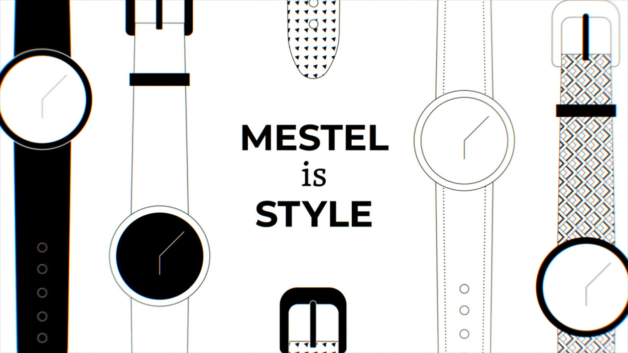 2D watches with 'Mestel is style' written in the center